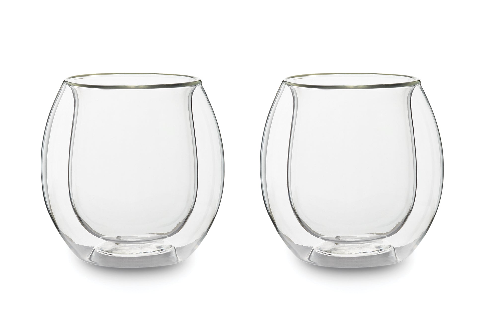 Double Wall Whiskey Glasses, Set of 2, Borosilicate Glass - KitchenEnvy