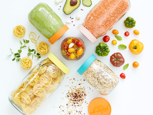 Screw Top Jar w/ Colour Lid 1000ml/32oz