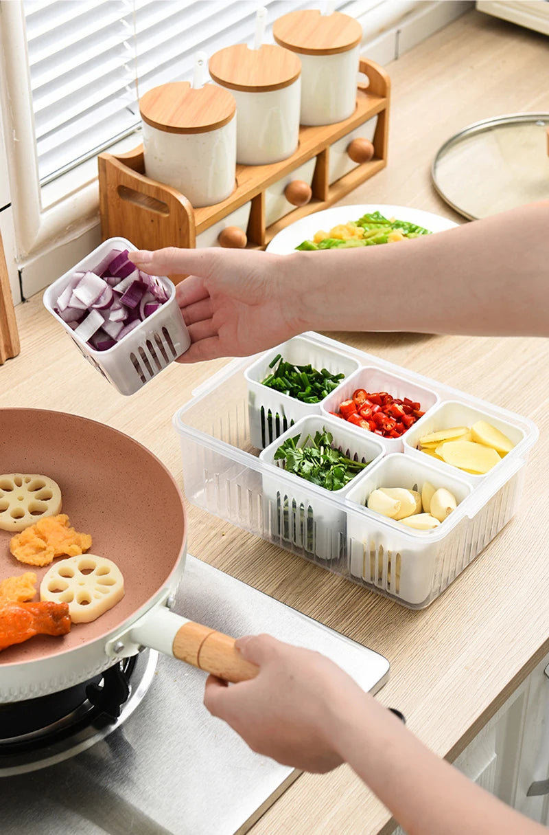 Refrigerator Storage Box - 6 Grids