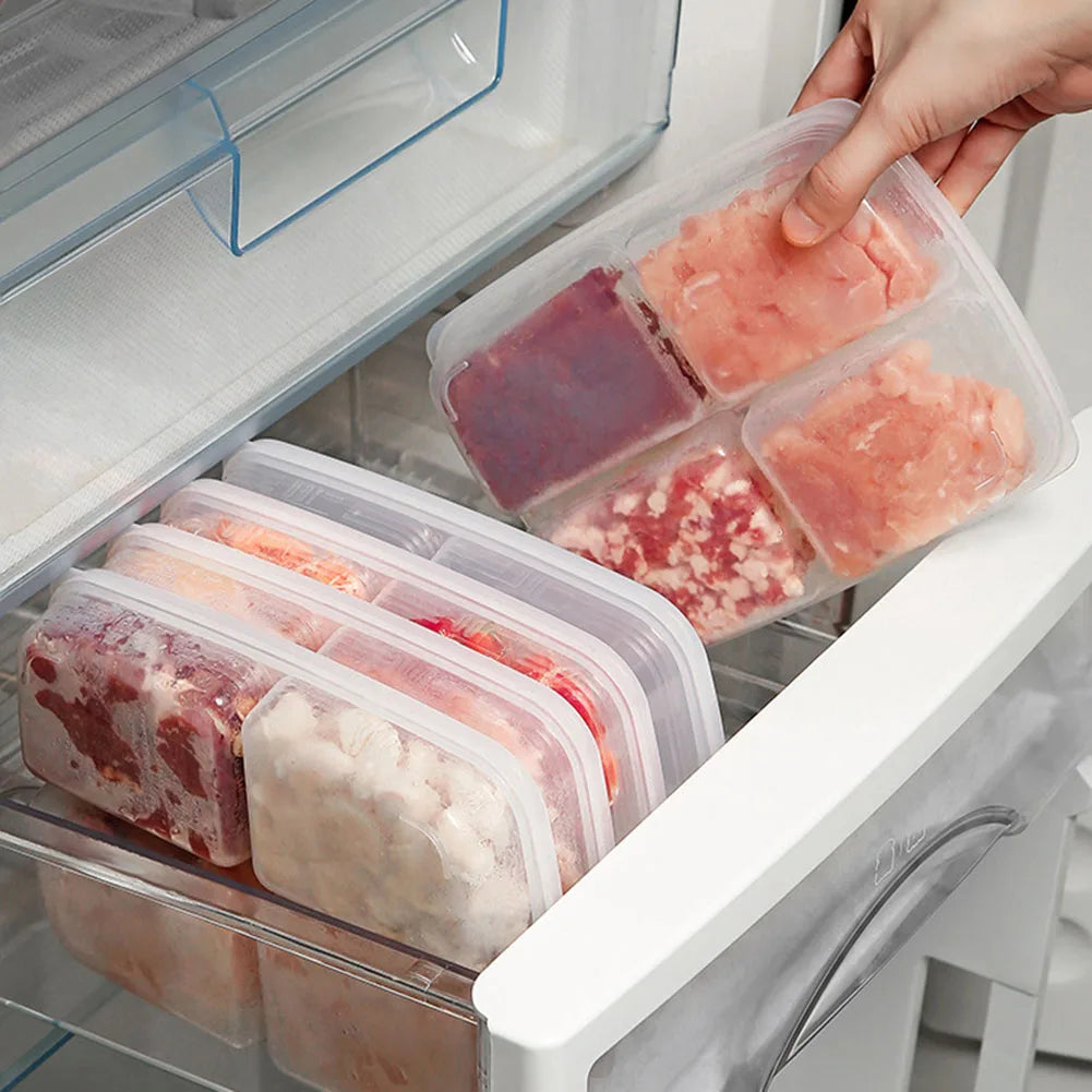 4 Grids Fridge Storage Box - Set of 3