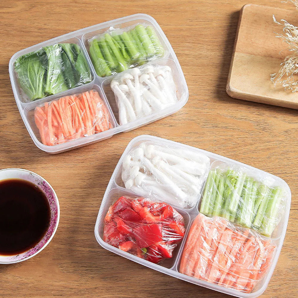 4 Grids Fridge Storage Box - Set of 3