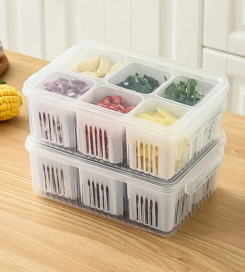 Refrigerator Storage Box - 6 Grids