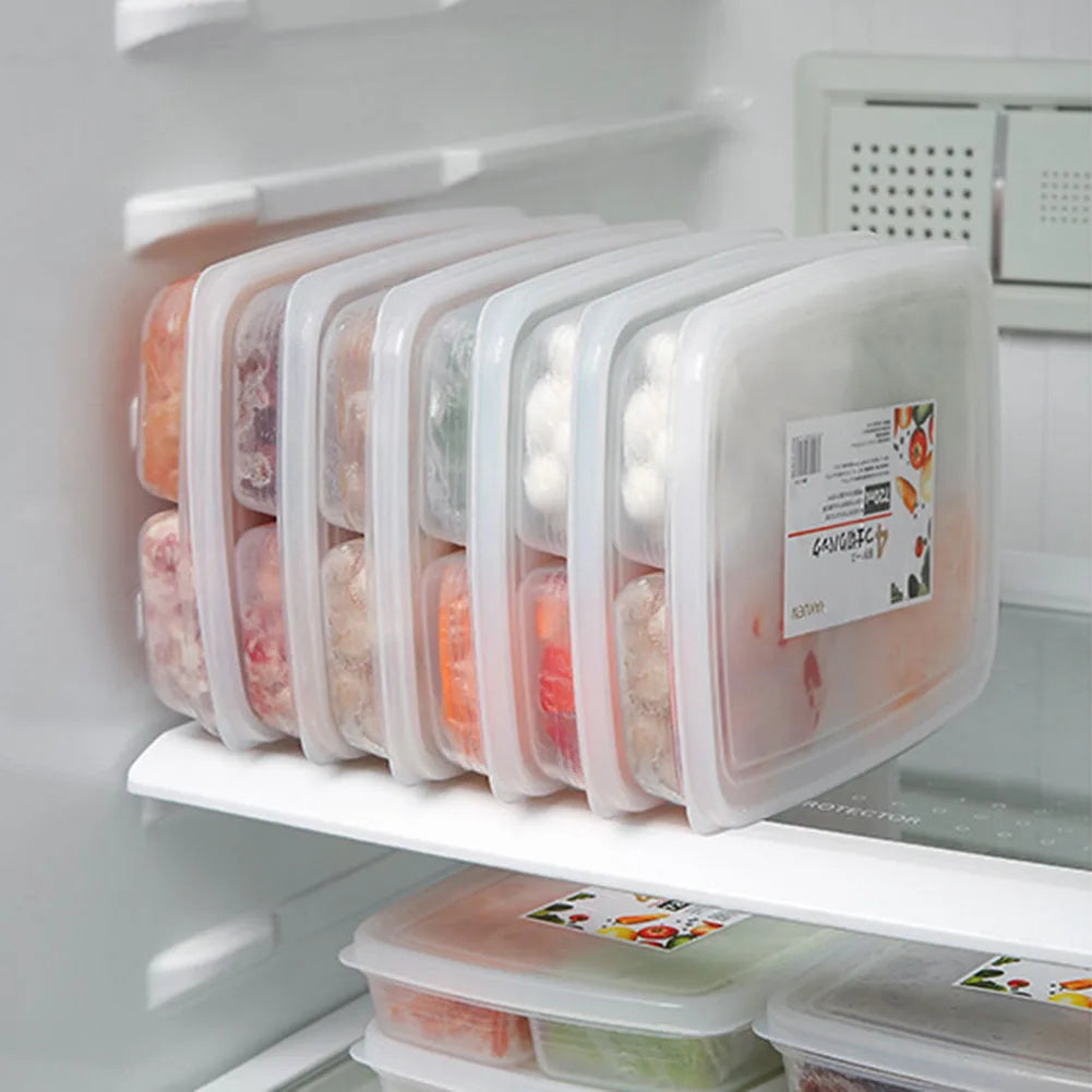 4 Grids Fridge Storage Box - Set of 3