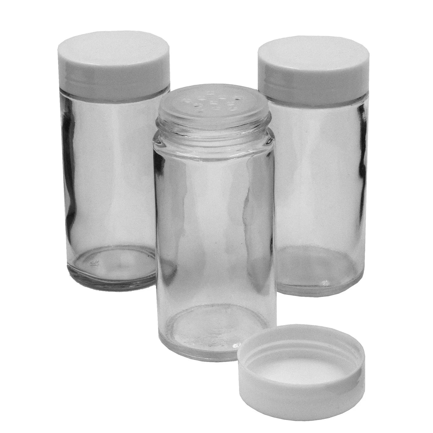 Round Glass Spice Jar with Plastic lid - Pack of 12