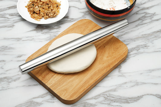 Stainless Steel French Rolling Pin, 18", Tapered - KitchenEnvy