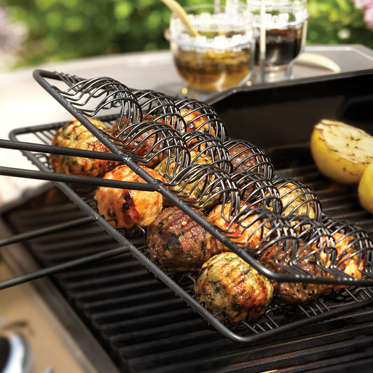 Non-Stick Meatball Basket with Rosewood Handle - KitchenEnvy