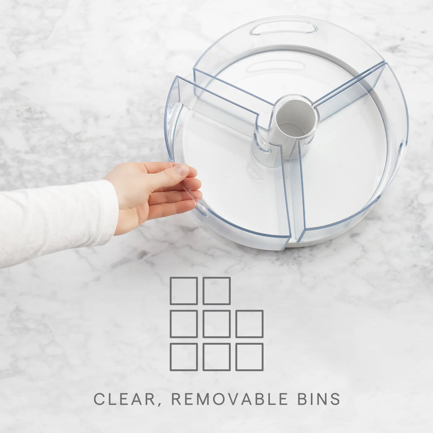 CRAZY SUSAN Turntable w/3 Bins - Kitchen Envy