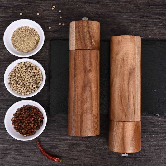 KitchenEnvy Cylindrical Acacia/Ceramic Mill - KitchenEnvy