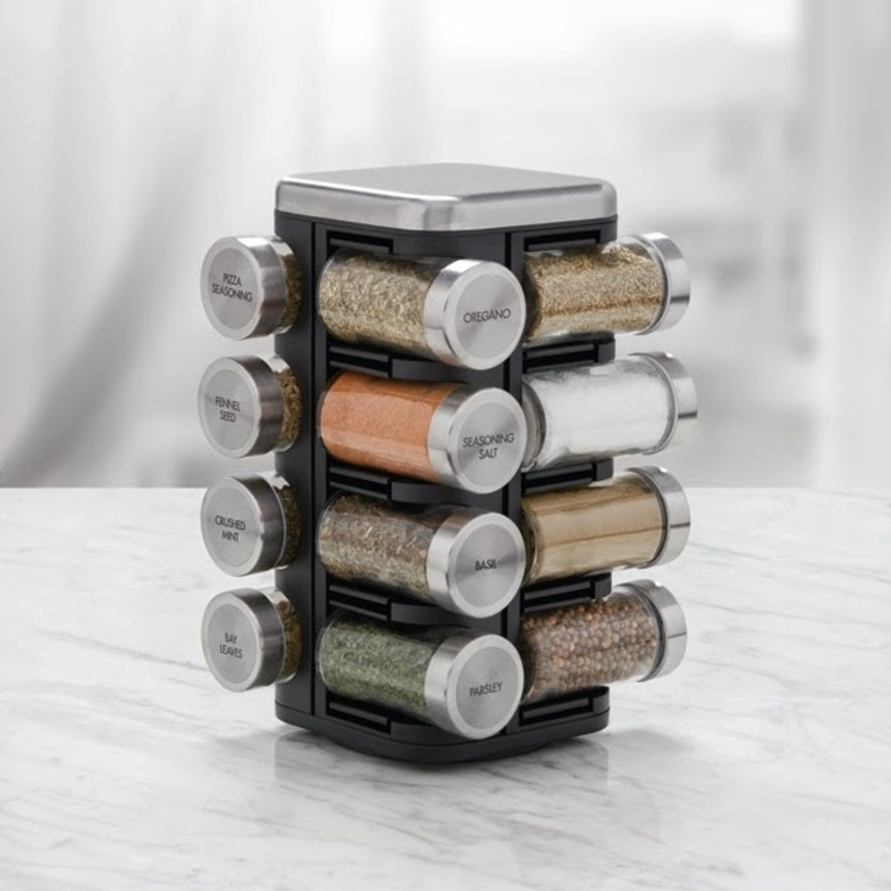 KitchenEnvy Revolving Spice Rack - 16 Jars - KitchenEnvy