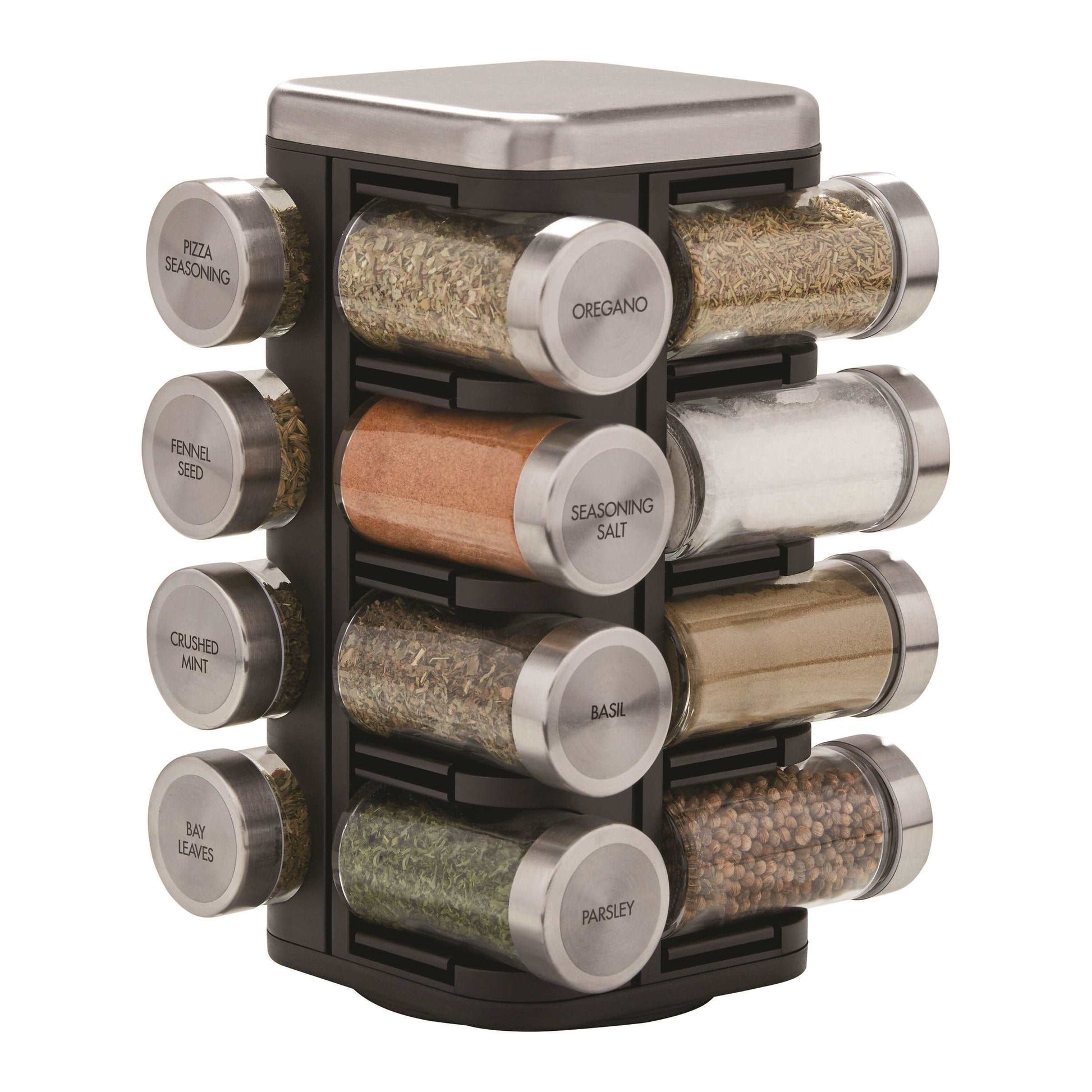 KitchenEnvy Revolving Spice Rack - 16 Jars - KitchenEnvy