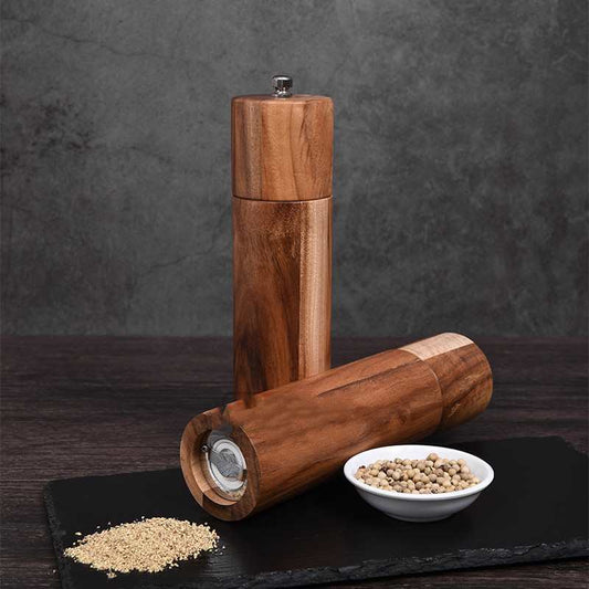 KitchenEnvy Cylindrical Acacia/Ceramic Mill - KitchenEnvy