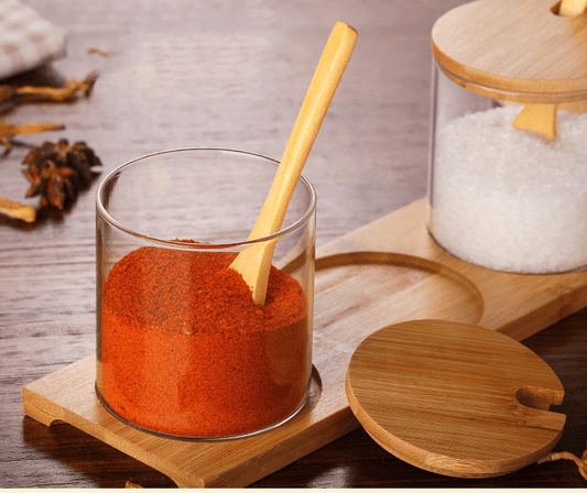 Set of 3 Glass Jars with Spoons & Bamboo Lids - Kitchen Envy