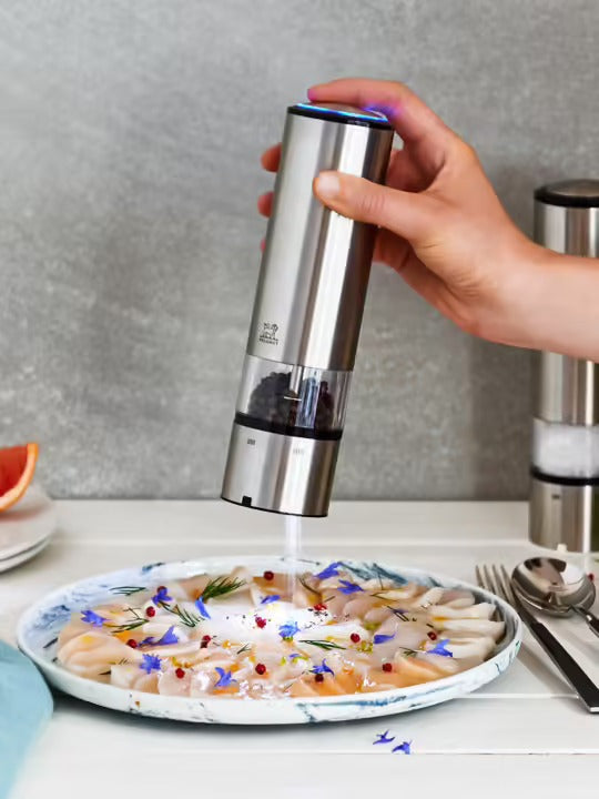 Elis Sense Duo - Electric Salt/Pepper Mills - Stainless Steel - Kitchen Envy