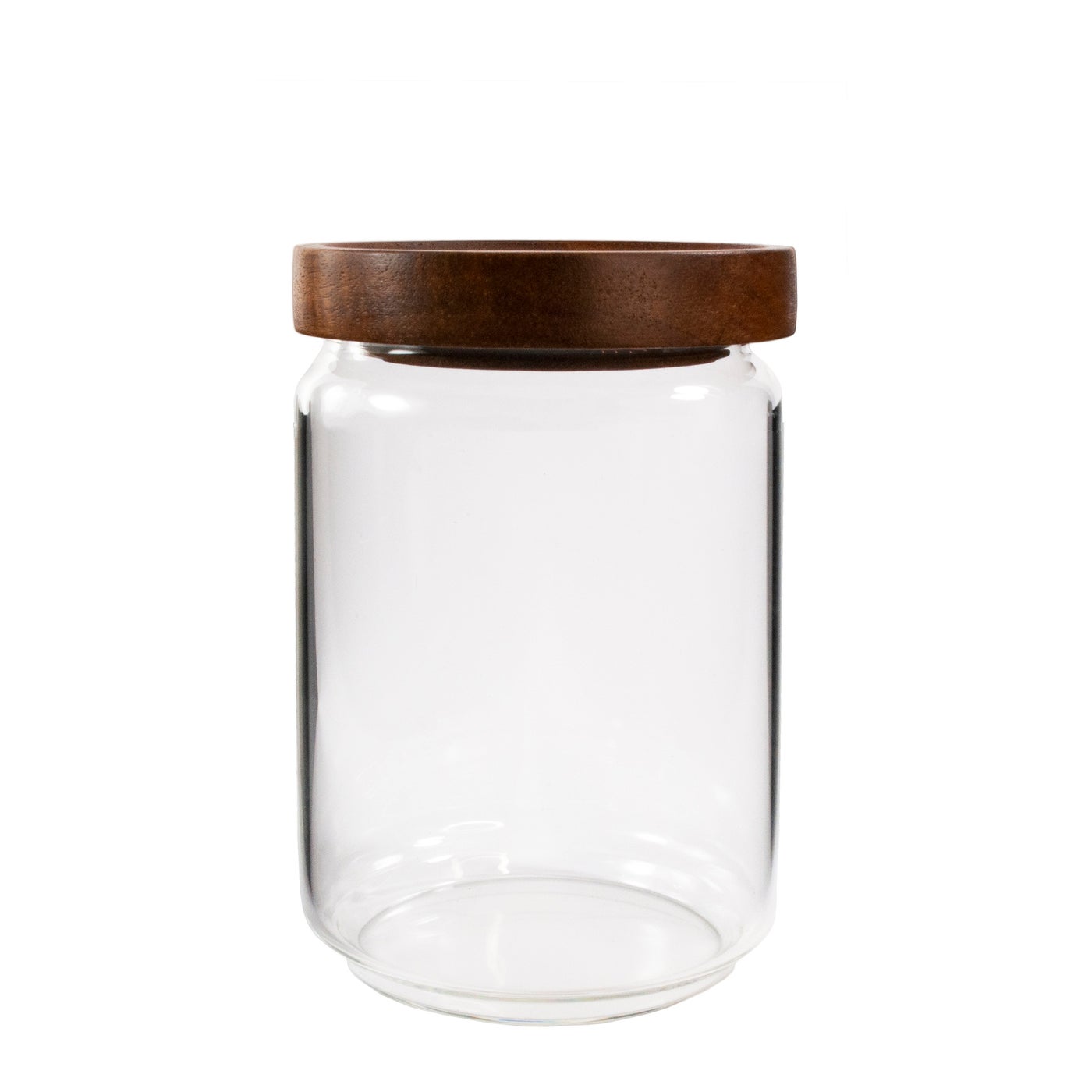 KitchenEnvy Glass Jar with Acacia Wood Lid - KitchenEnvy