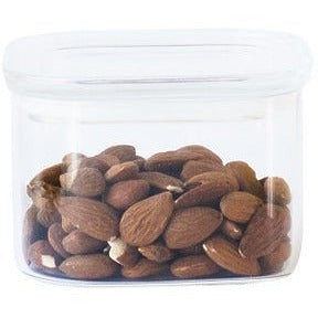 PEBBLY SQUARE Canister Glass w/Glass Lid - KitchenEnvy