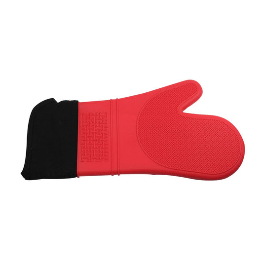 KITCHEN BASICS Silicone Oven Mitt w/Fabric Cuff - KitchenEnvy