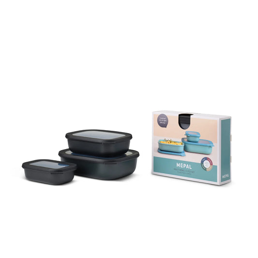 Mepal CIRQULA Multi-Bowl Set 3PC - Rectangular - KitchenEnvy
