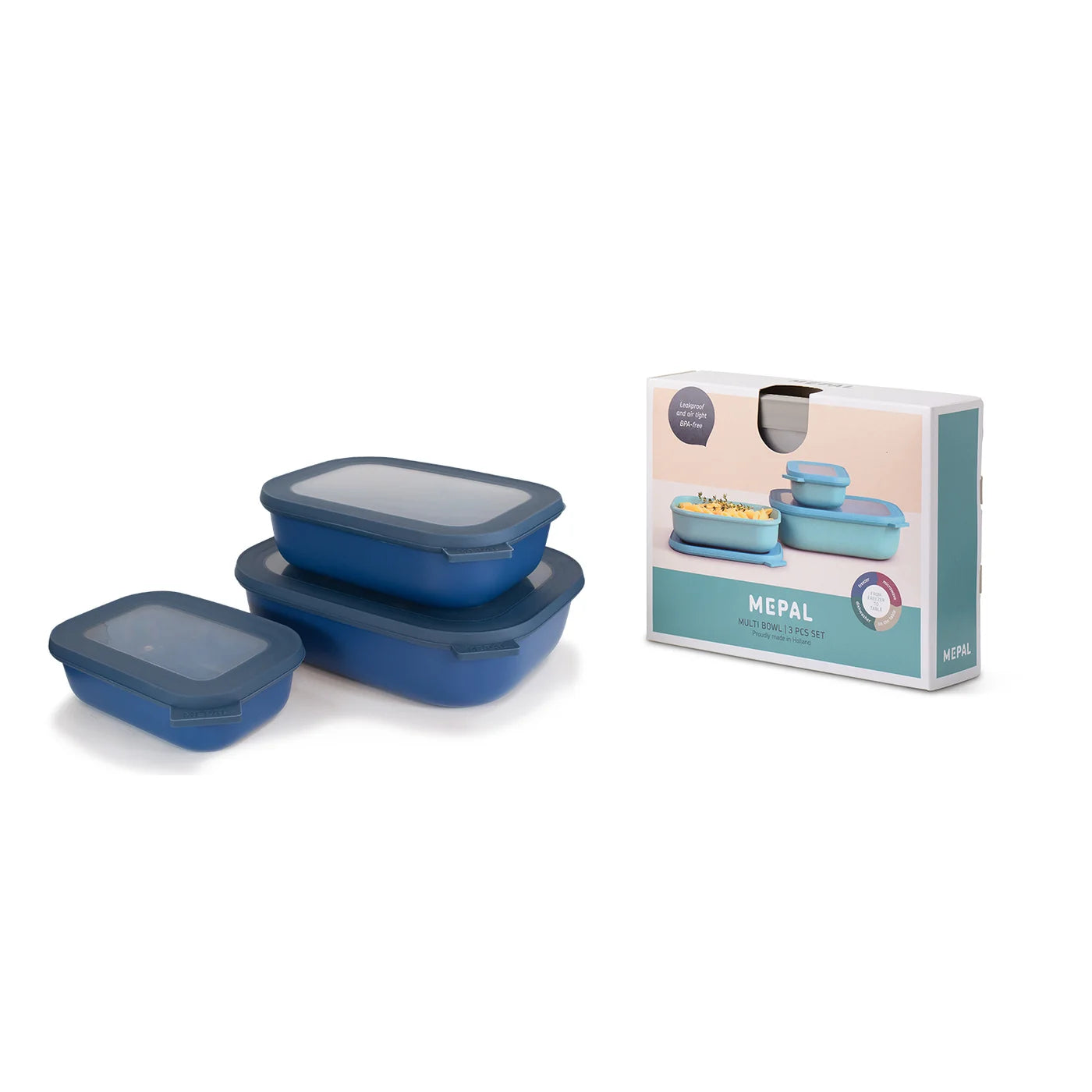 Mepal CIRQULA Multi-Bowl Set 3PC - Rectangular - KitchenEnvy
