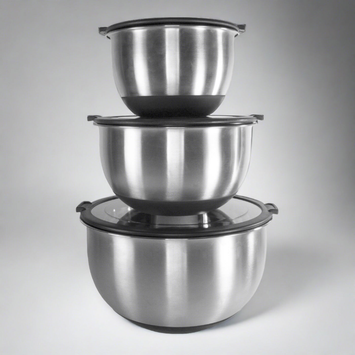 KITCHEN BASICS Anti-Skid Bowl SS/Transparent Lid - KitchenEnvy