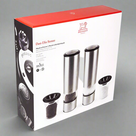Elis Sense Duo - Electric Salt/Pepper Mills - Stainless Steel - Kitchen Envy