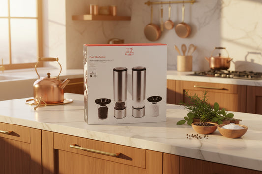 Elis Sense Duo - Electric Salt/Pepper Mills - Stainless Steel - Kitchen Envy