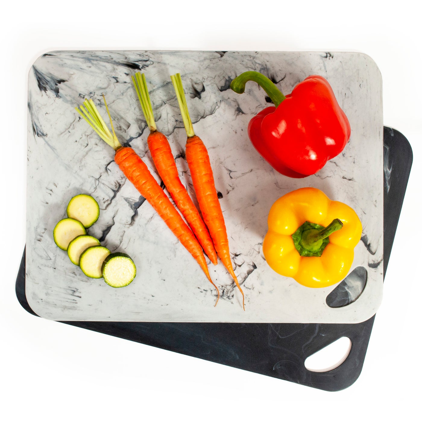 KITCHEN BASICS Cutting Mat Marble B&W - Set of 2 - KitchenEnvy