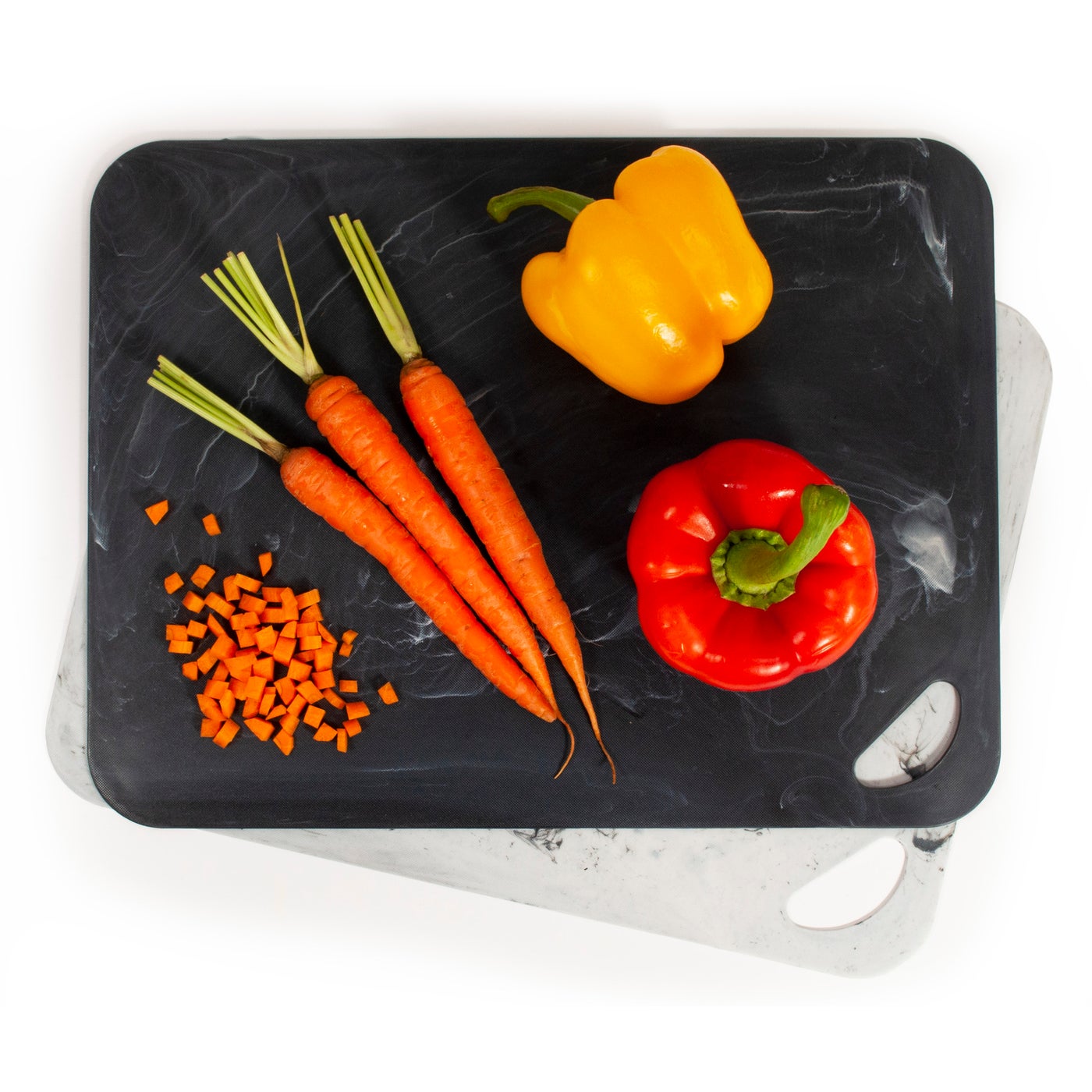 KITCHEN BASICS Cutting Mat Marble B&W - Set of 2 - KitchenEnvy