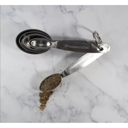 KITCHEN BASICS Measuring Spoons 7/ST Silver - KitchenEnvy