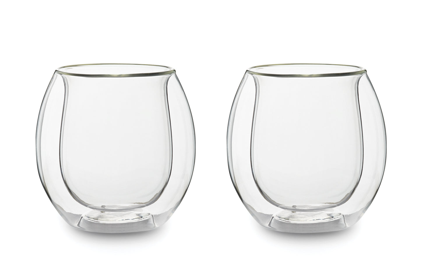 Double Wall Whiskey Glasses, Set of 2, Borosilicate Glass