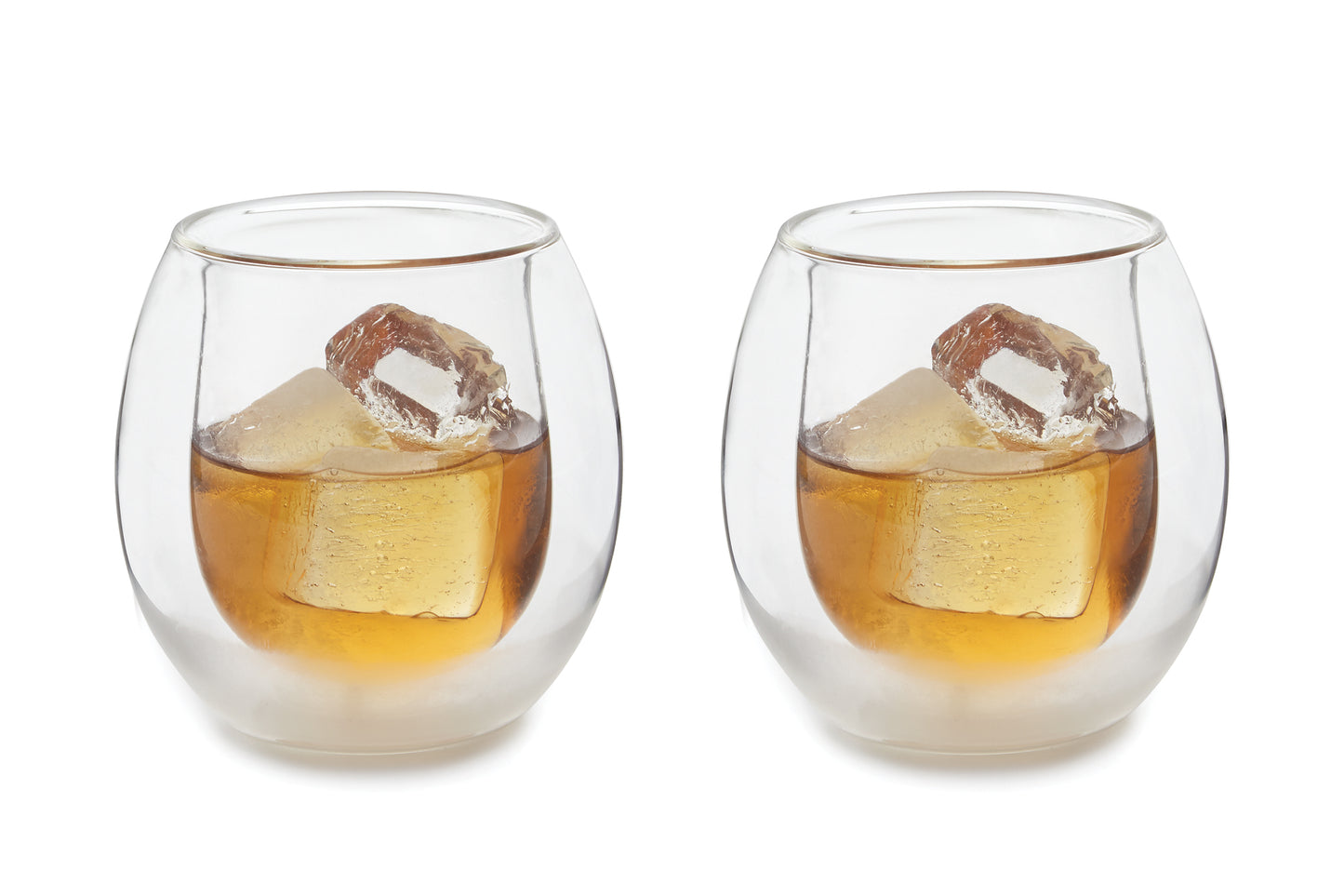 Double Wall Whiskey Glasses, Set of 2, Borosilicate Glass