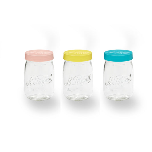 Screw Top Jar w/ Colour Lid 1000ml/32oz