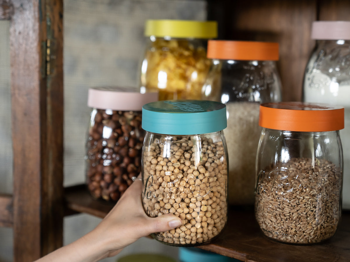 Screw Top Jar w/ Colour Lid 1000ml/32oz