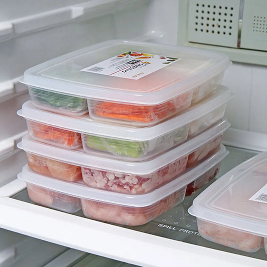 4 Grids Fridge Storage Box - Set of 3 - KitchenEnvy
