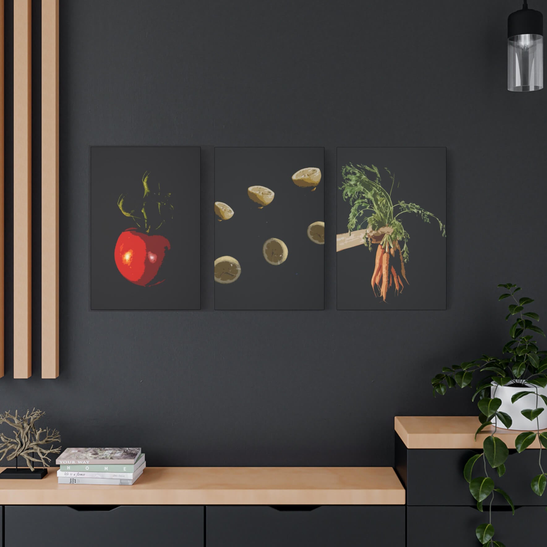 Set of 3 Canvas "Healthy Living" - Kitchen Envy