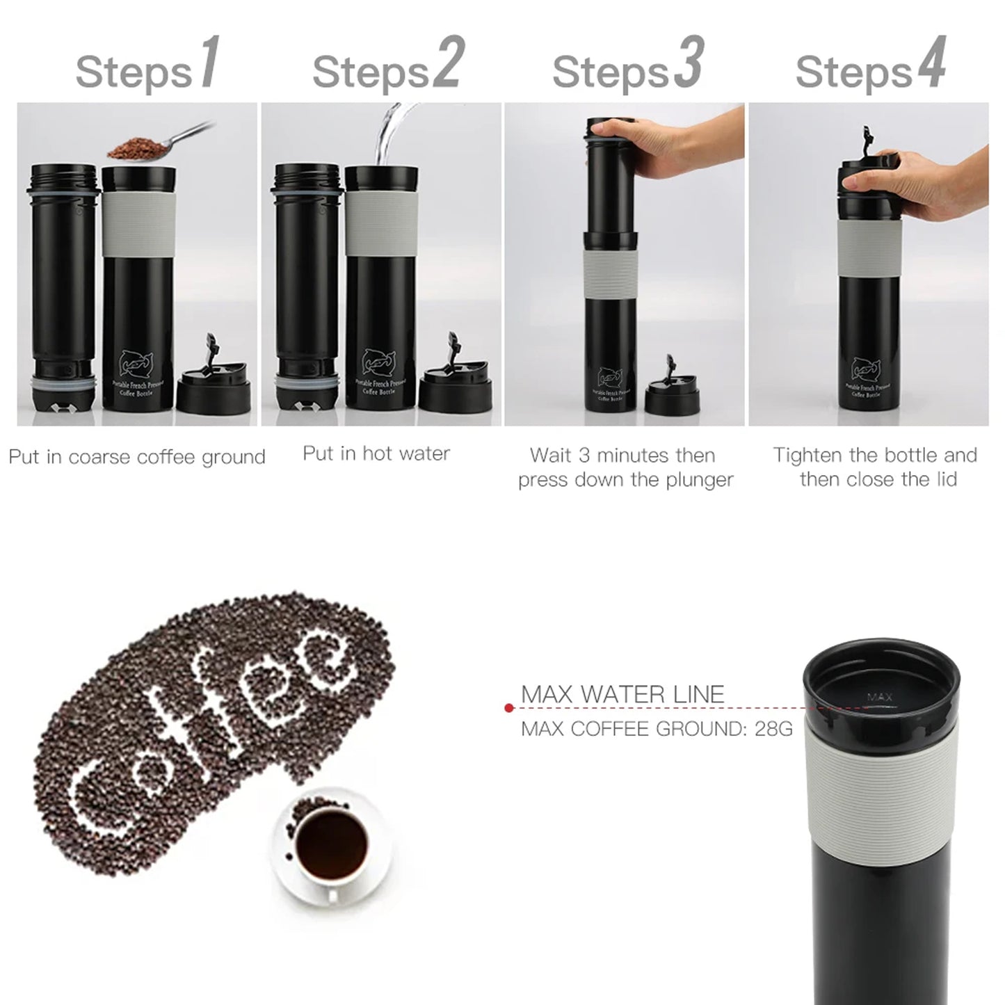 350ML Coffee Portable French Press