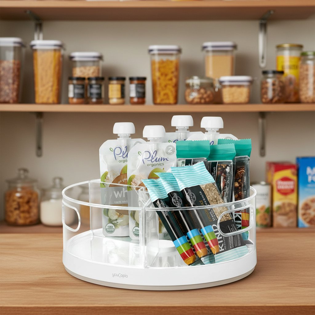 CRAZY SUSAN Plateau tournant avec 3 bacs