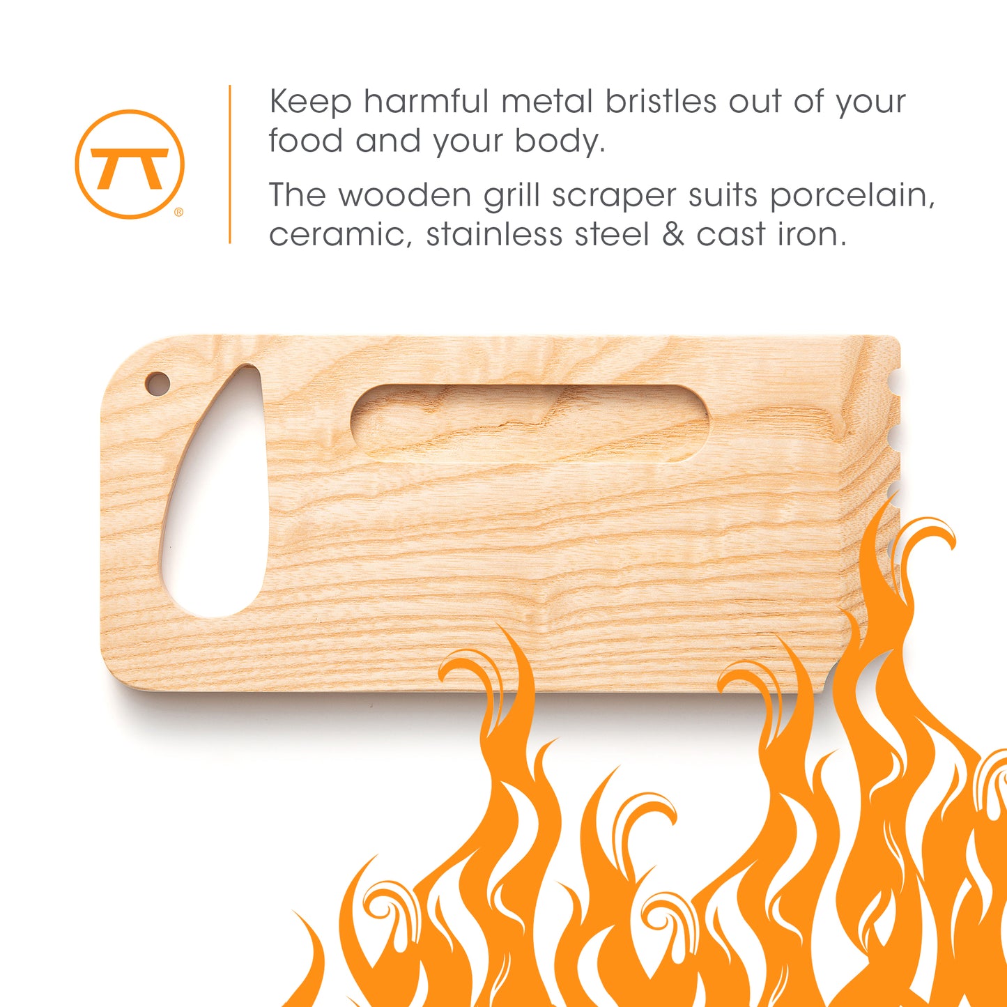 Verde Collection Natural Wood Grill Scraper