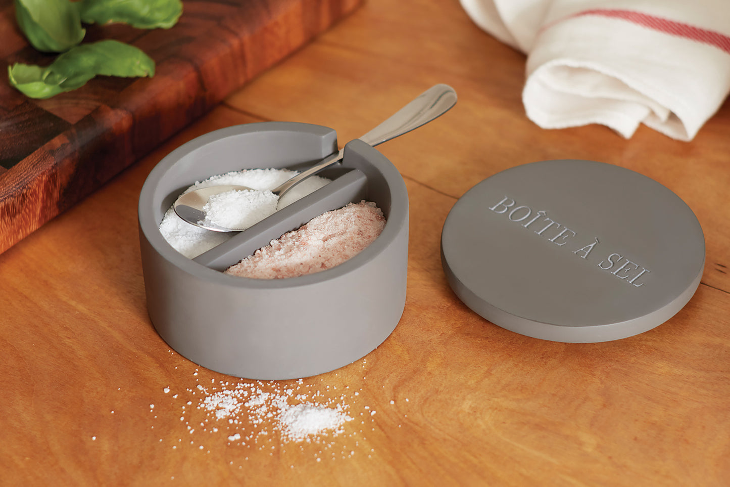 Cement Dual Chamber Salt Cellar