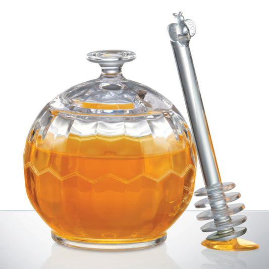 Pot de miel en acrylique avec goutteur 
