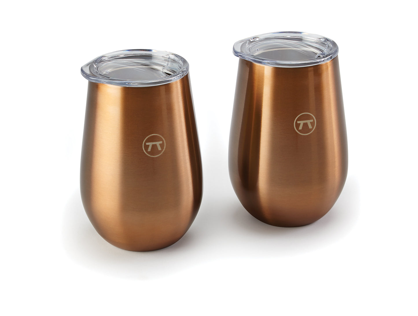 Set of 2 Double Wall Wine Glass Tumbler with Lid - 12OZ