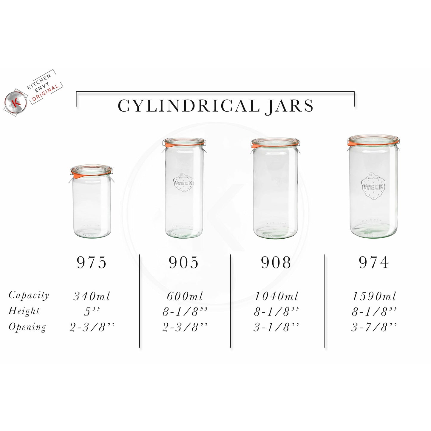 Weck Weck Jars - 974 Cylindrical 1590ml Case of 2 - KitchenEnvy