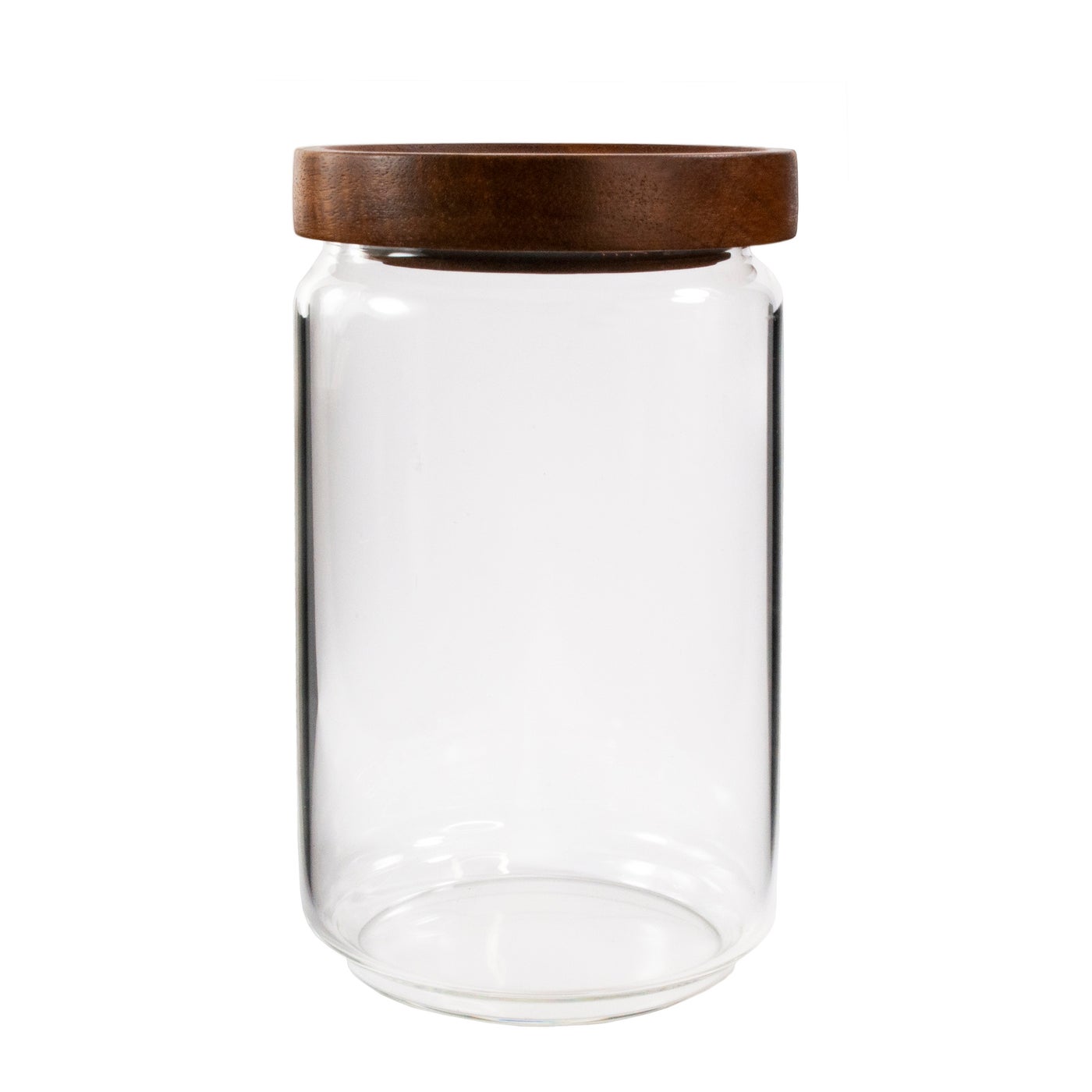KitchenEnvy Glass Jar with Acacia Wood Lid - KitchenEnvy