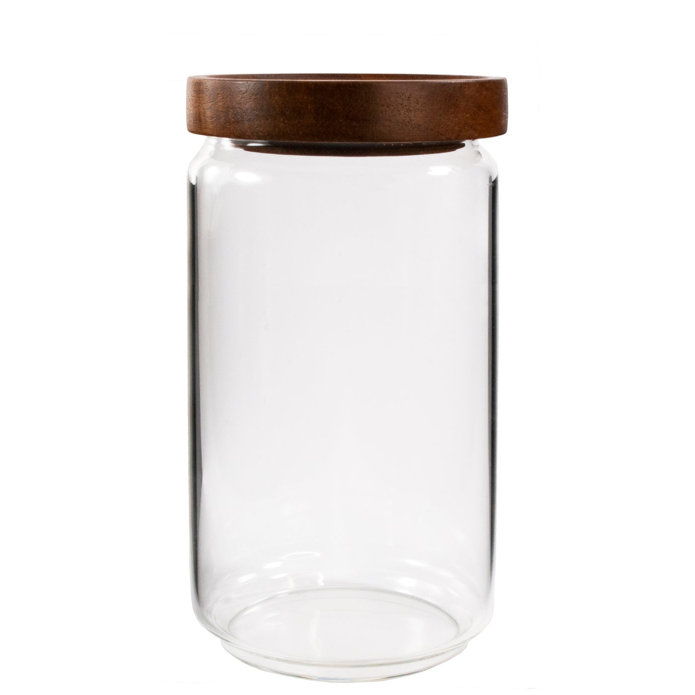 KitchenEnvy Glass Jar with Acacia Wood Lid - KitchenEnvy