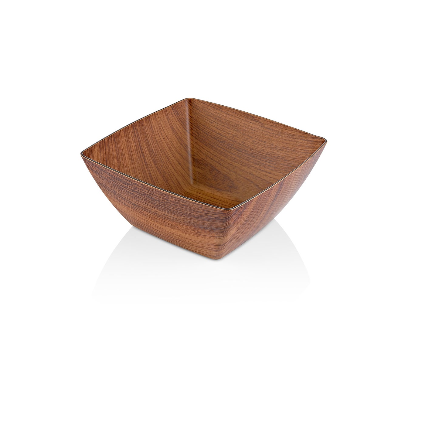 KITCHEN BASICS FAUX WOOD Square Bowl Large - Polystyrene - KitchenEnvy