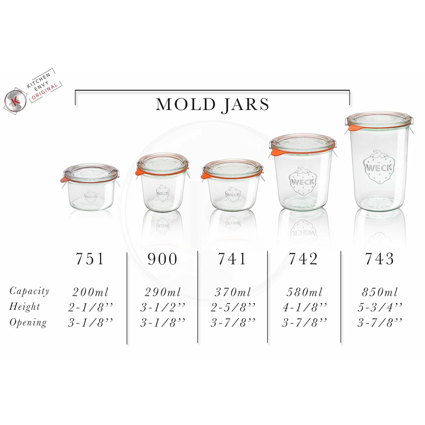 Weck Jars - 742 Mold 580ml Case of 4 - Kitchen Envy