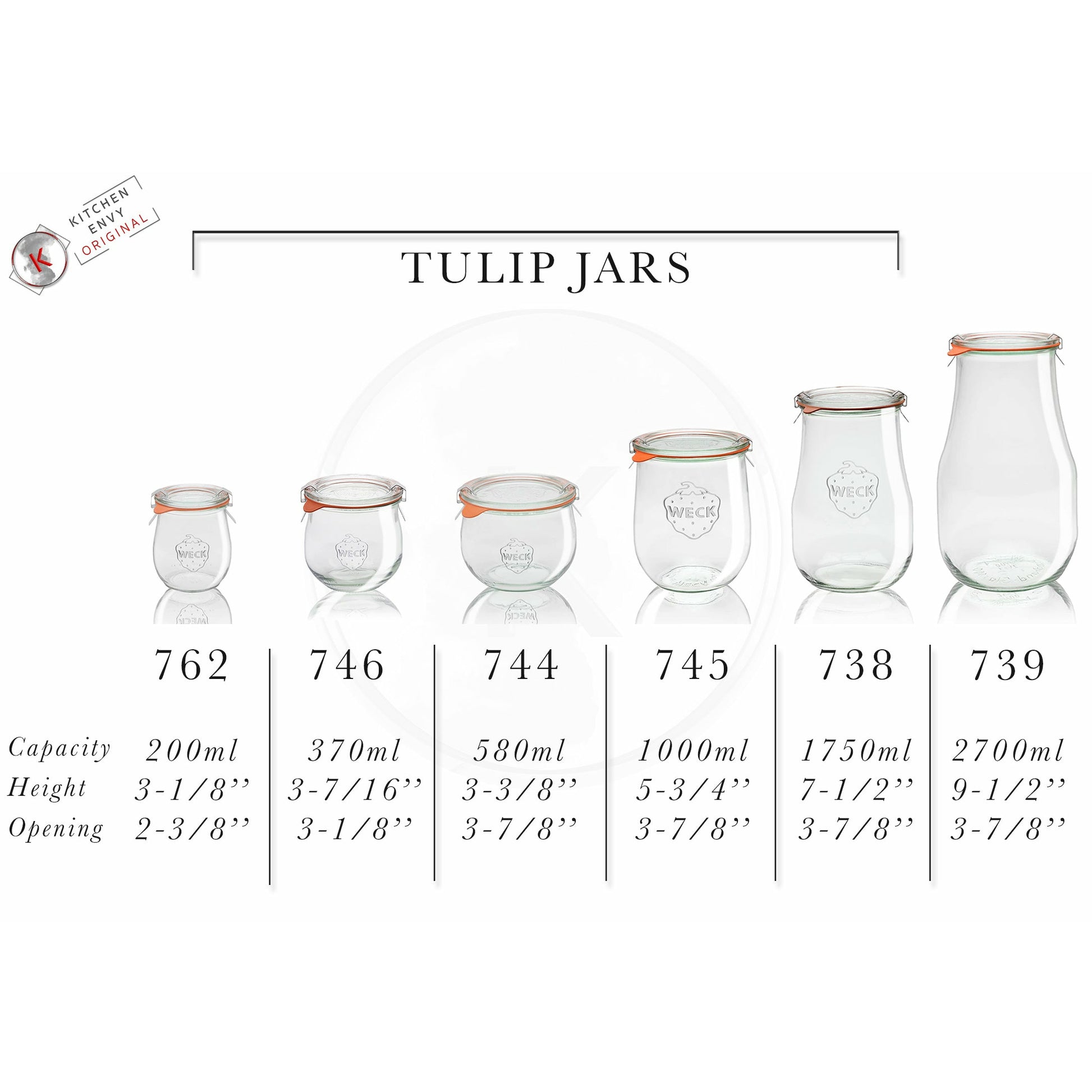 Weck Weck Jars - 746 Tulip 370ml Case of 6 - KitchenEnvy